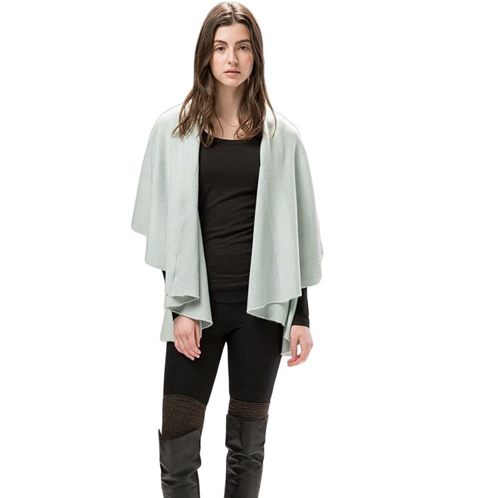 Look By M Basic Shawl Vest Cool Mint Green One Size